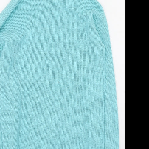 Gallery Womens Blue  Cotton Pullover Hoodie Size S