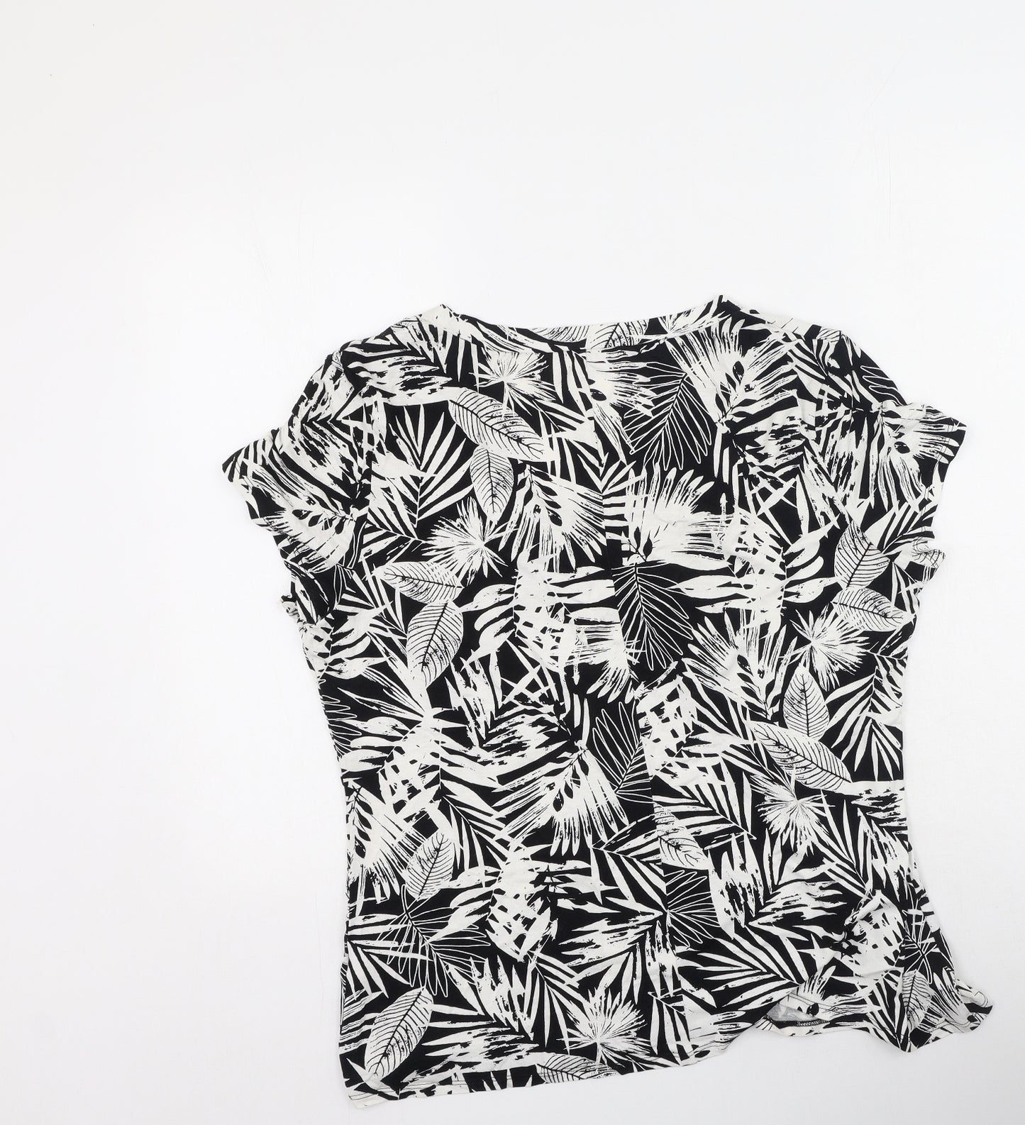 Bonmarche Womens Multicoloured Floral Viscose Basic T-Shirt Size 20 Round Neck