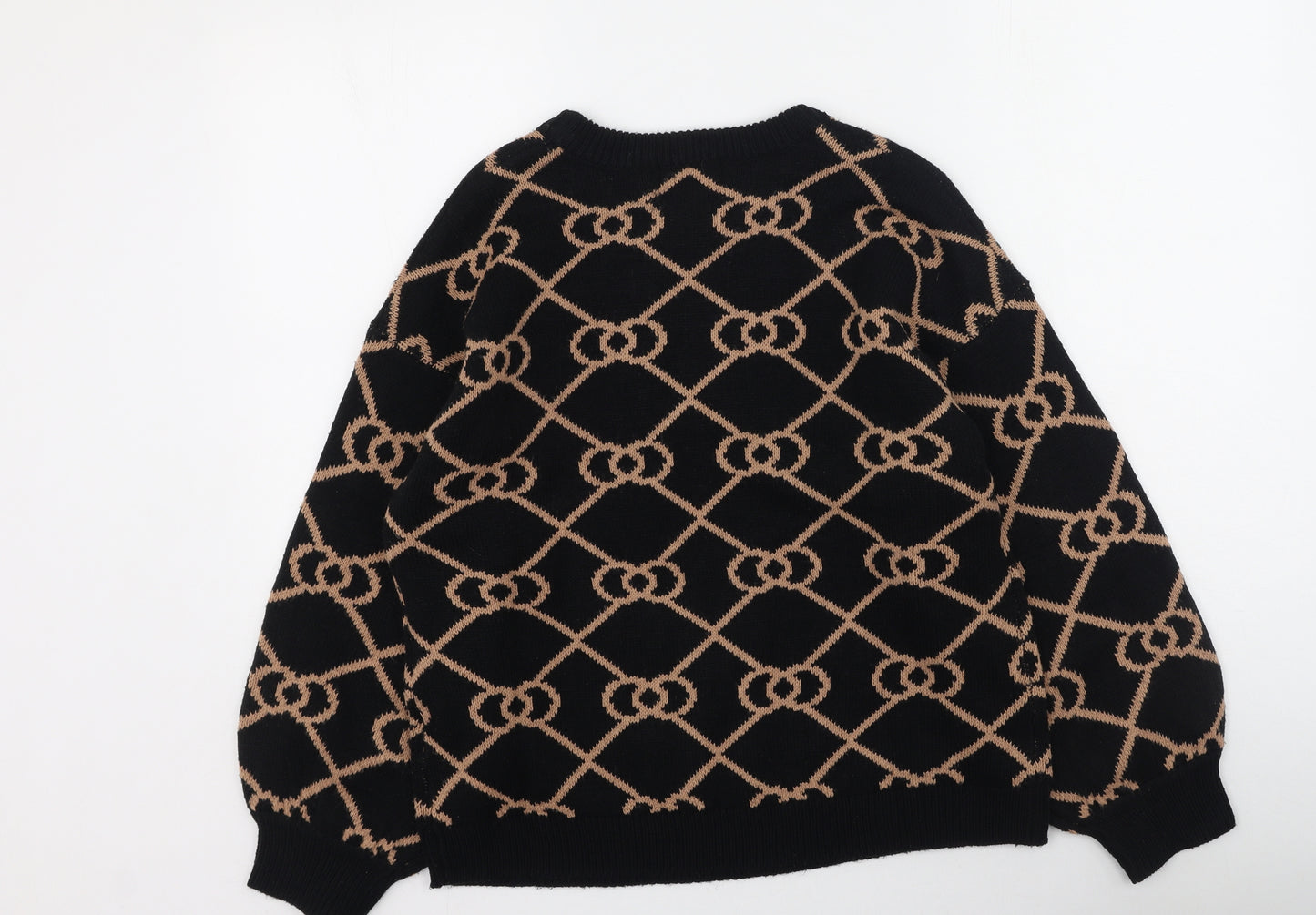 AX Paris Womens Multicoloured Round Neck Geometric Acrylic Pullover Jumper Size M