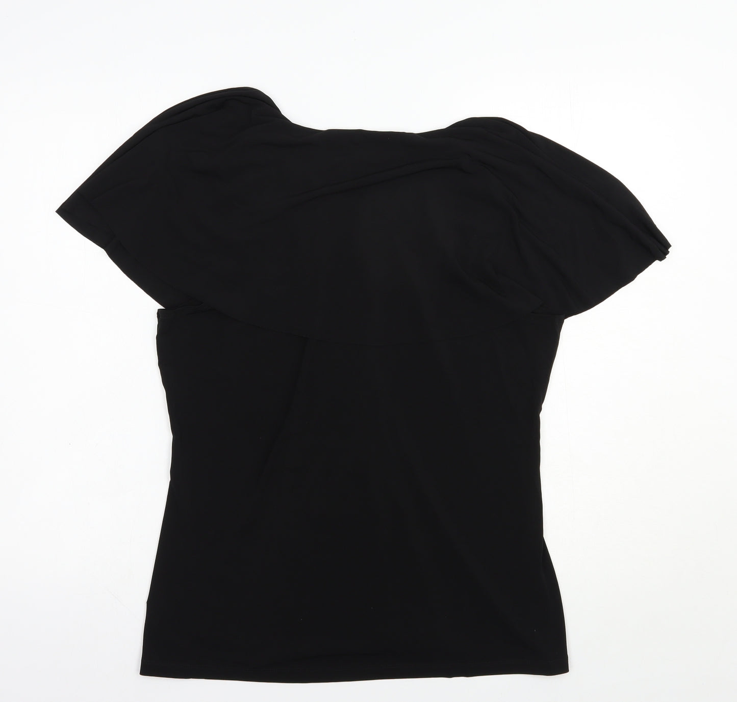 Simontons Womens Black  Polyester Basic Blouse Size M V-Neck