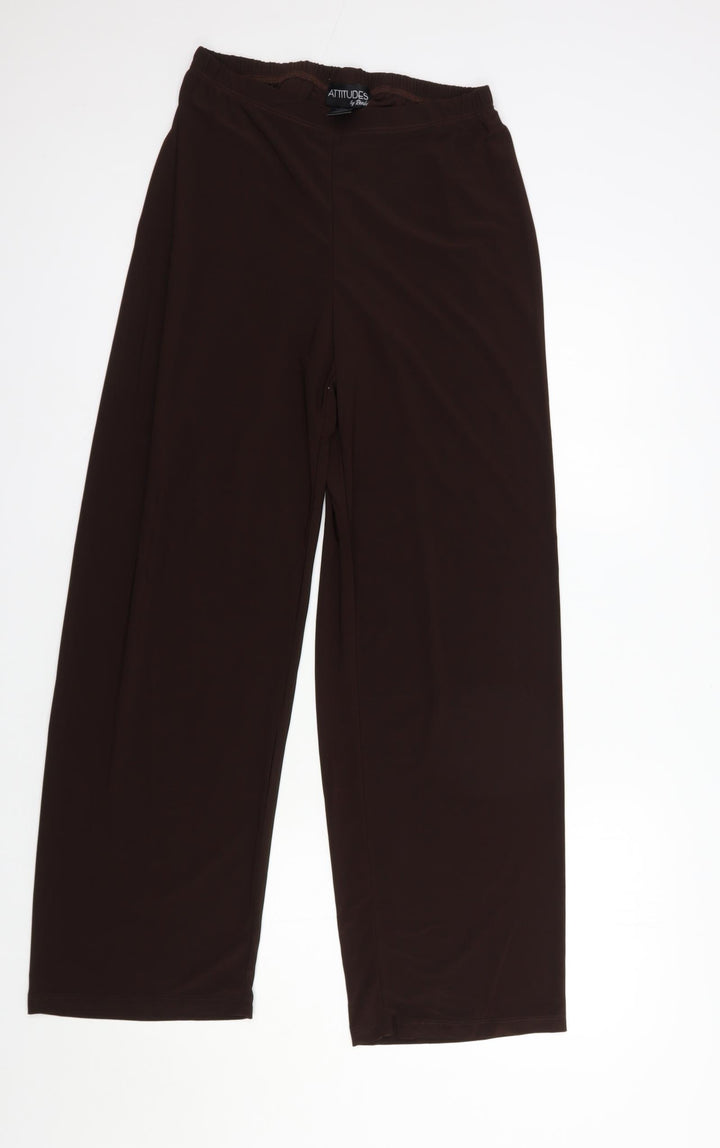 Attitudes Womens Brown Polyester Trousers Size S L29 in Regular