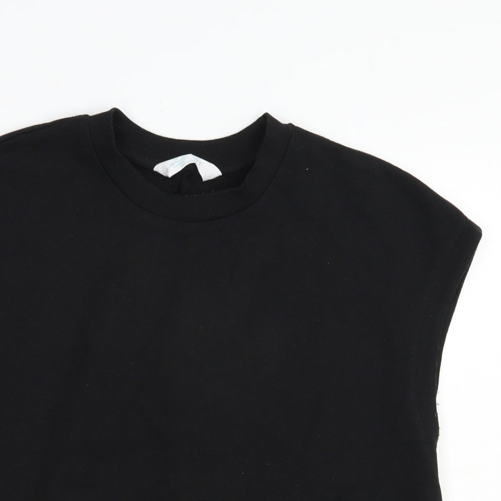 Primark Womens Black Crew Neck  Polyester Vest Jumper Size 12