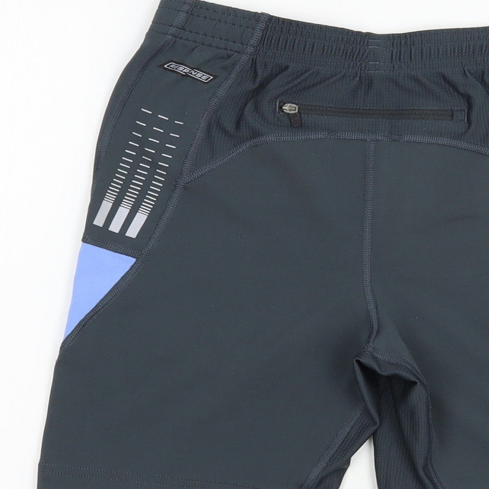 adidas Womens Grey Colourblock Polyester Compression Shorts Size S L6 in Regular