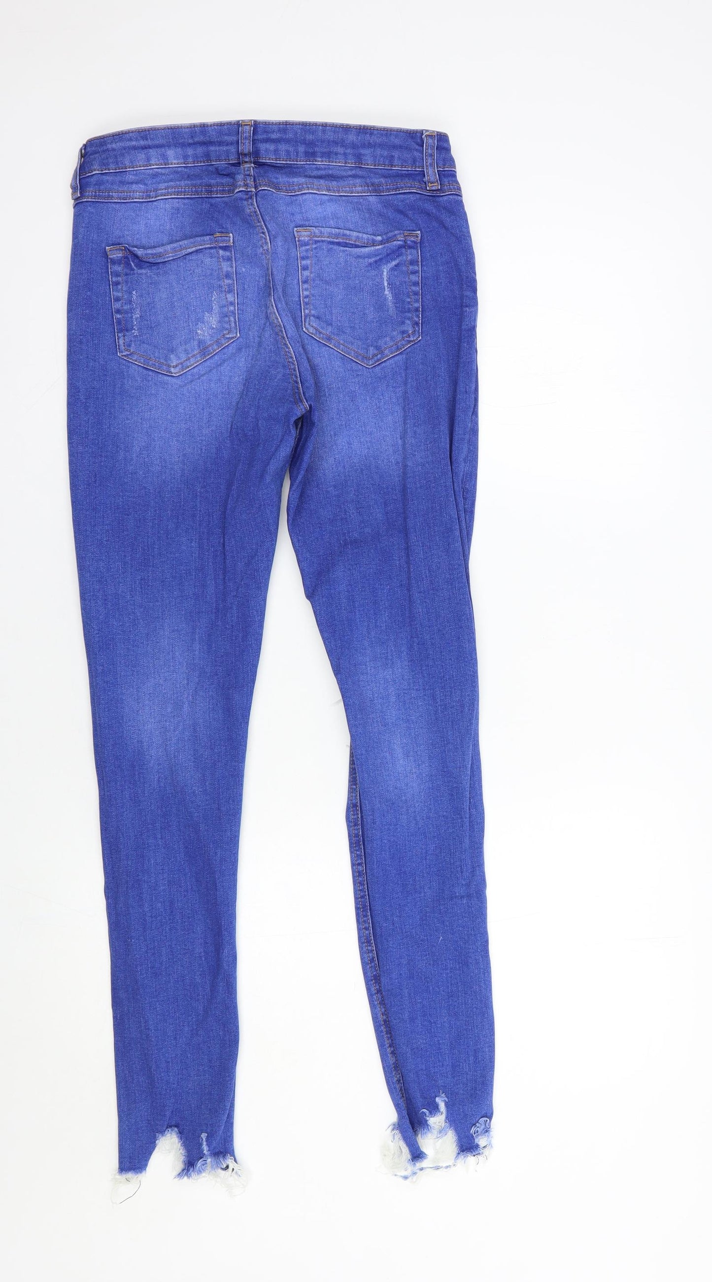 Denim Co. Womens Blue  Cotton Skinny Jeans Size 10 L29 in Regular Button