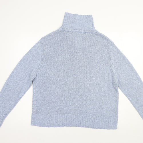Pure & Natural Womens Blue Collared  Acrylic Pullover Jumper Size 18