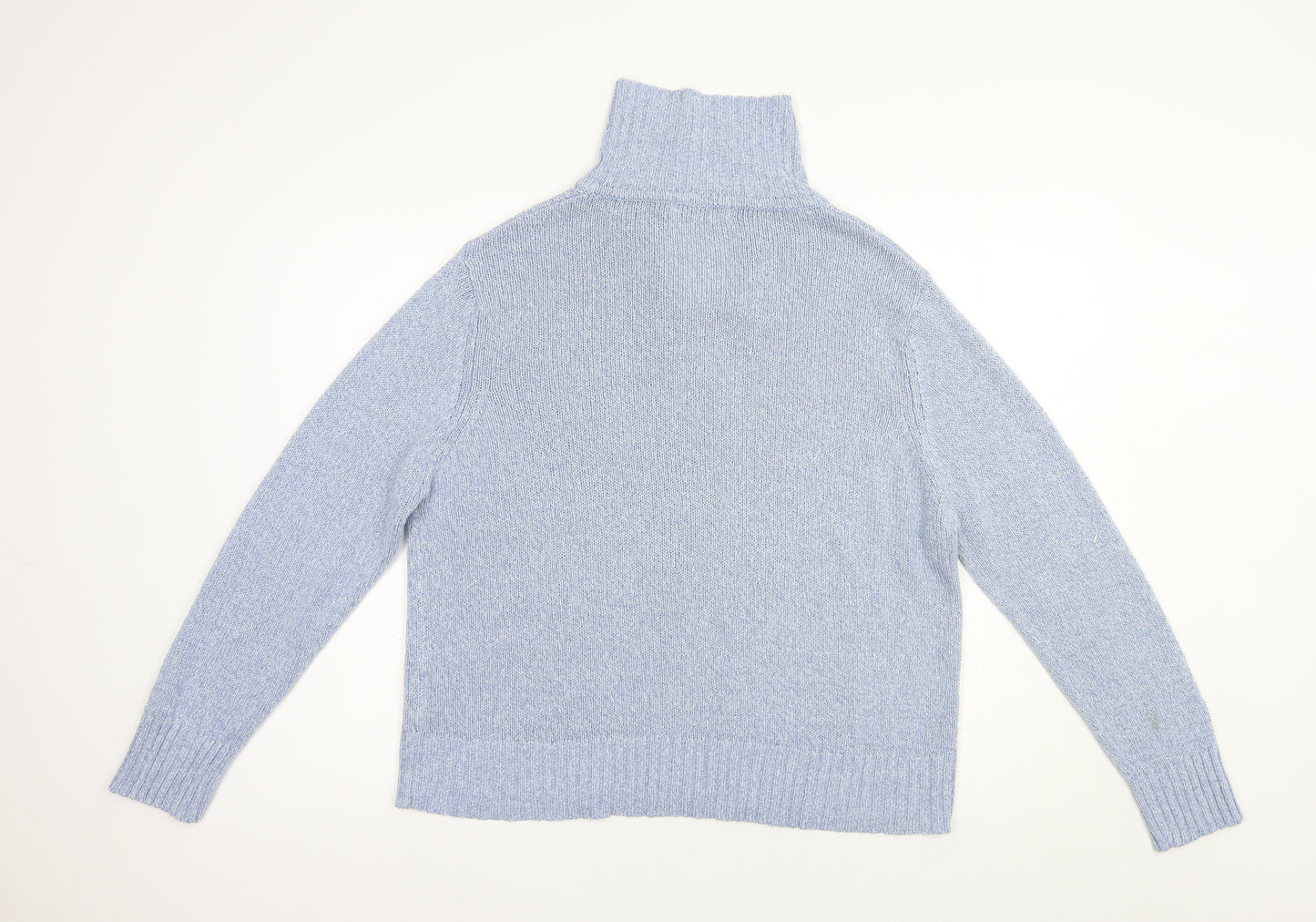 Pure & Natural Womens Blue Collared  Acrylic Pullover Jumper Size 18