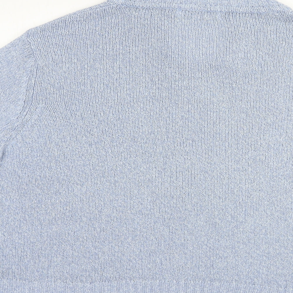 Pure & Natural Womens Blue Collared  Acrylic Pullover Jumper Size 18