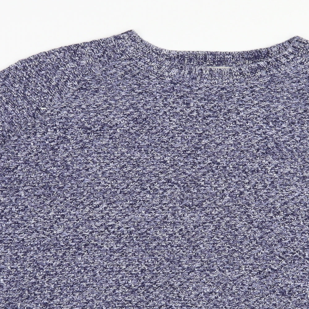 TU Womens Blue Crew Neck  Cotton Pullover Jumper Size 18