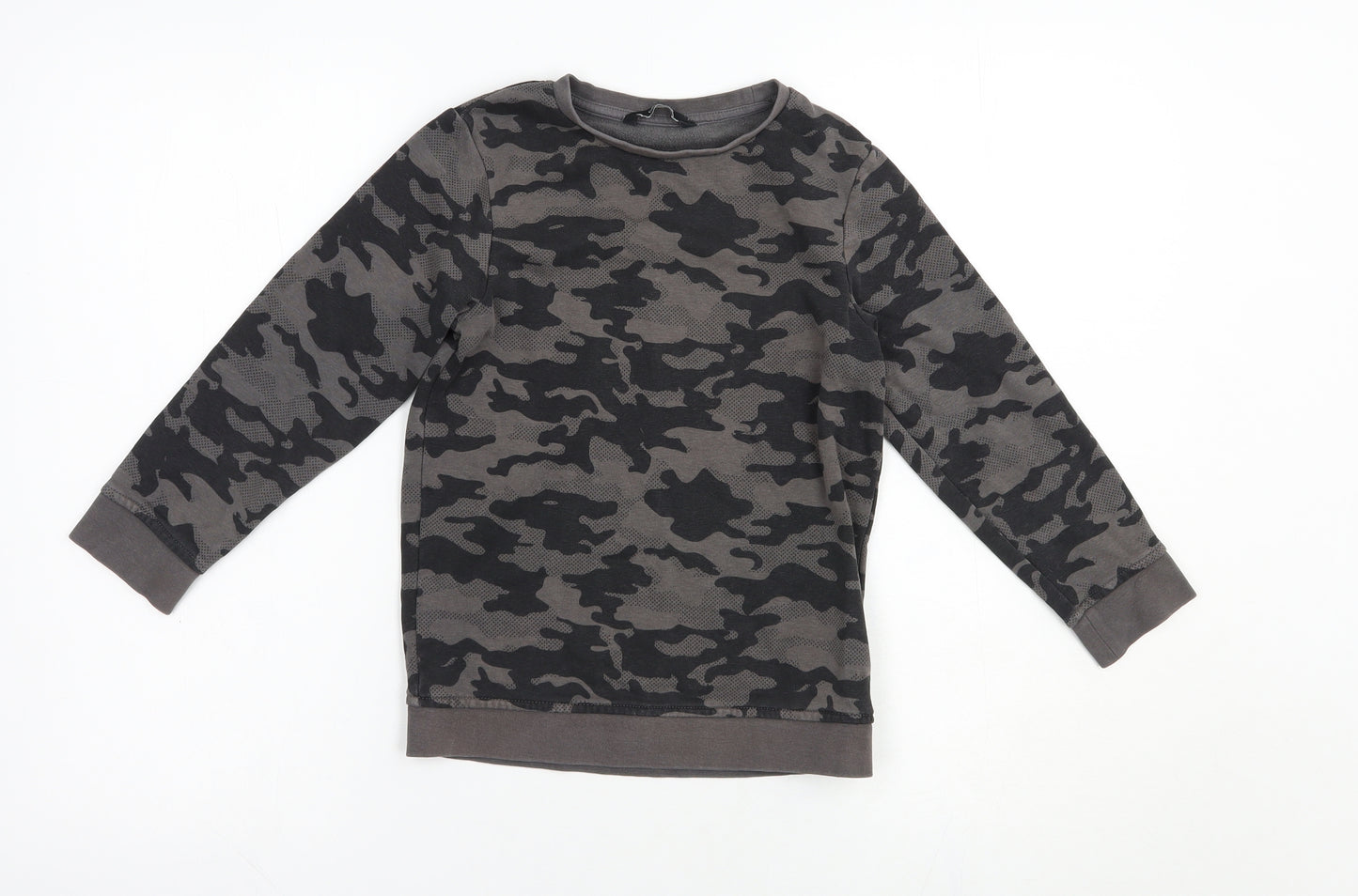 George Boys Grey Camouflage Cotton Pullover Sweatshirt Size 6-7 Years  Pullover