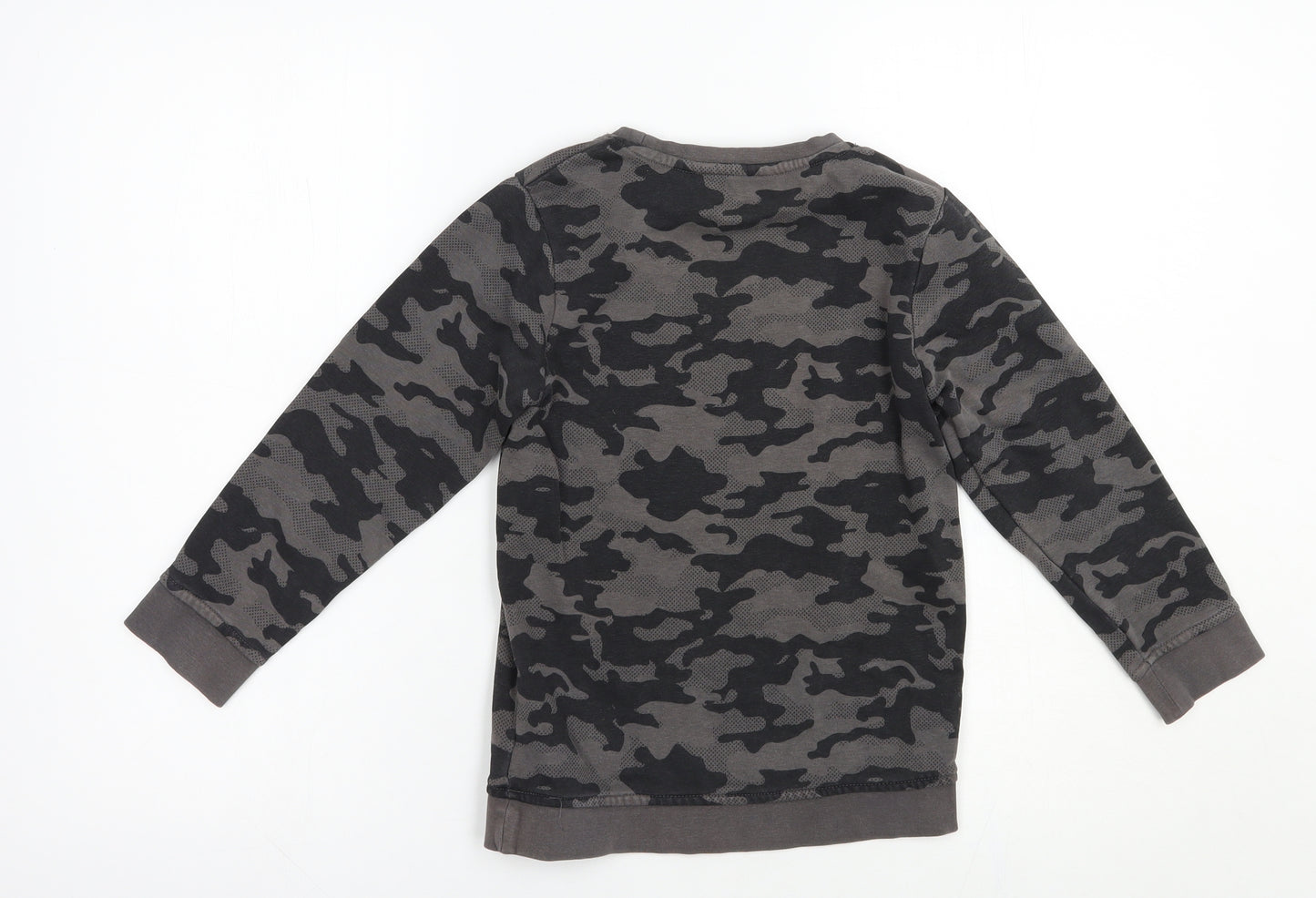 George Boys Grey Camouflage Cotton Pullover Sweatshirt Size 6-7 Years  Pullover