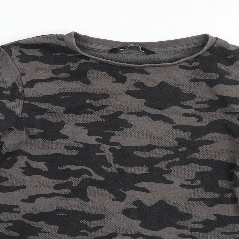 George Boys Grey Camouflage Cotton Pullover Sweatshirt Size 6-7 Years  Pullover