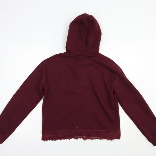 Primark Womens Purple  Polyester Pullover Hoodie Size 8  Pullover - Lace Detail