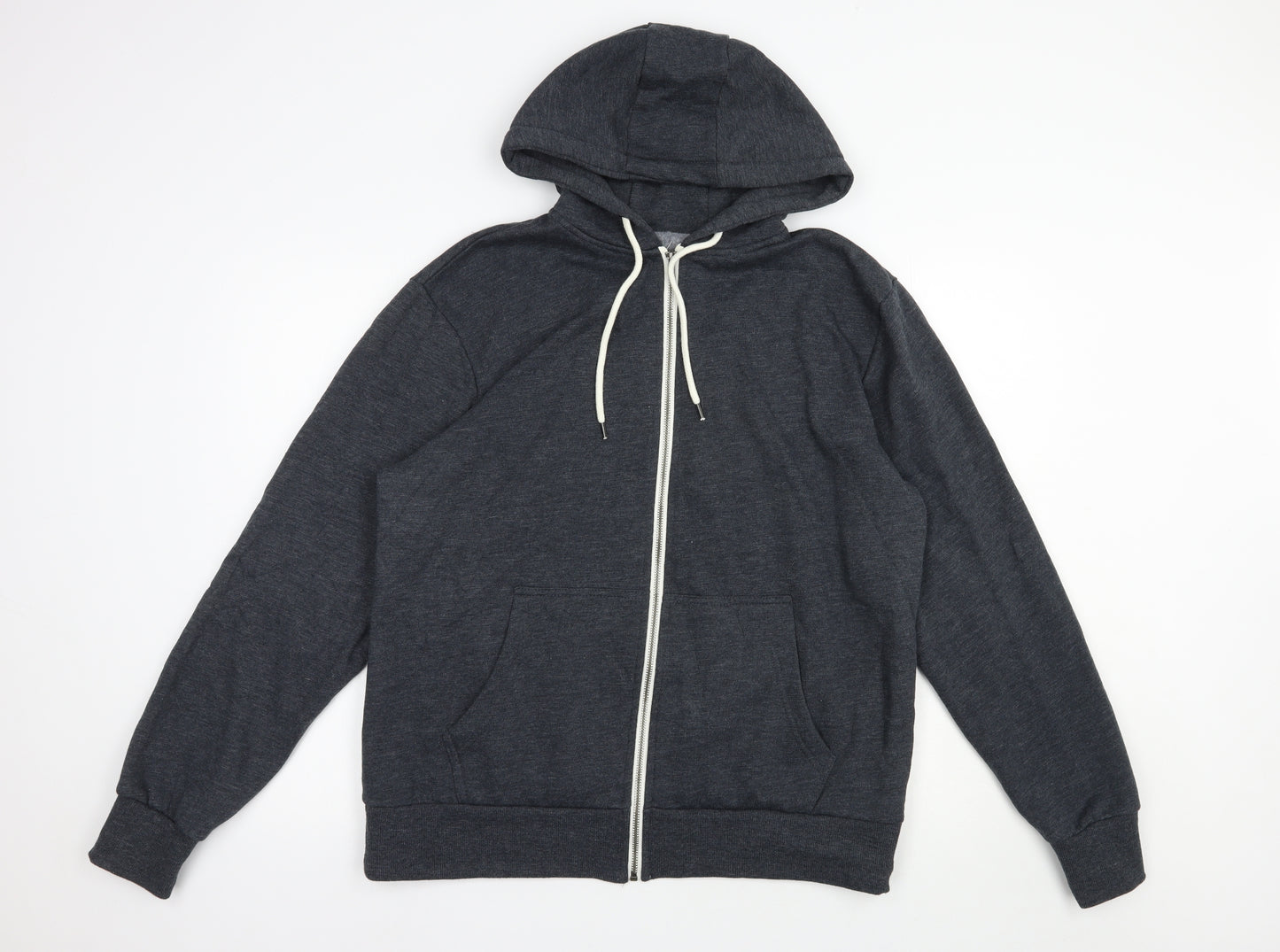 Dunnes Stores Mens Grey  Cotton Full Zip Hoodie Size L