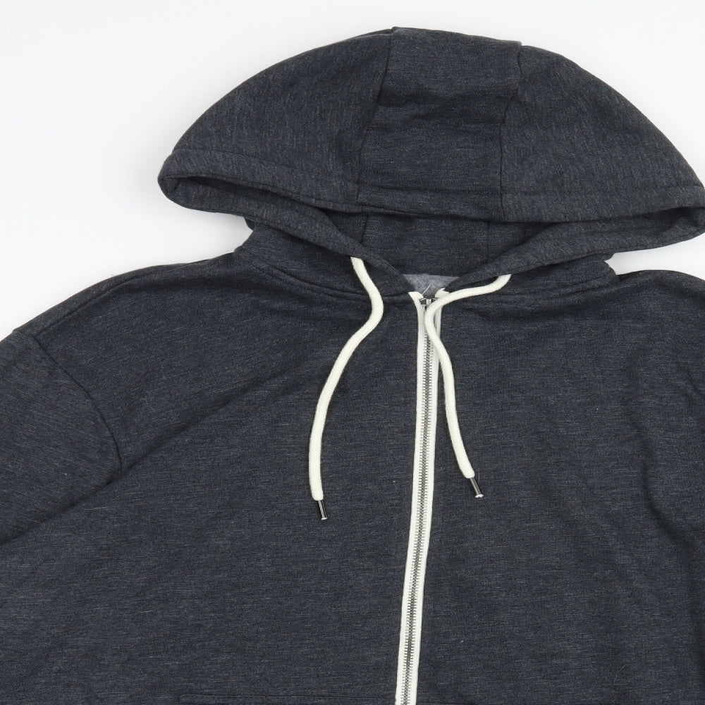 Dunnes Stores Mens Grey  Cotton Full Zip Hoodie Size L