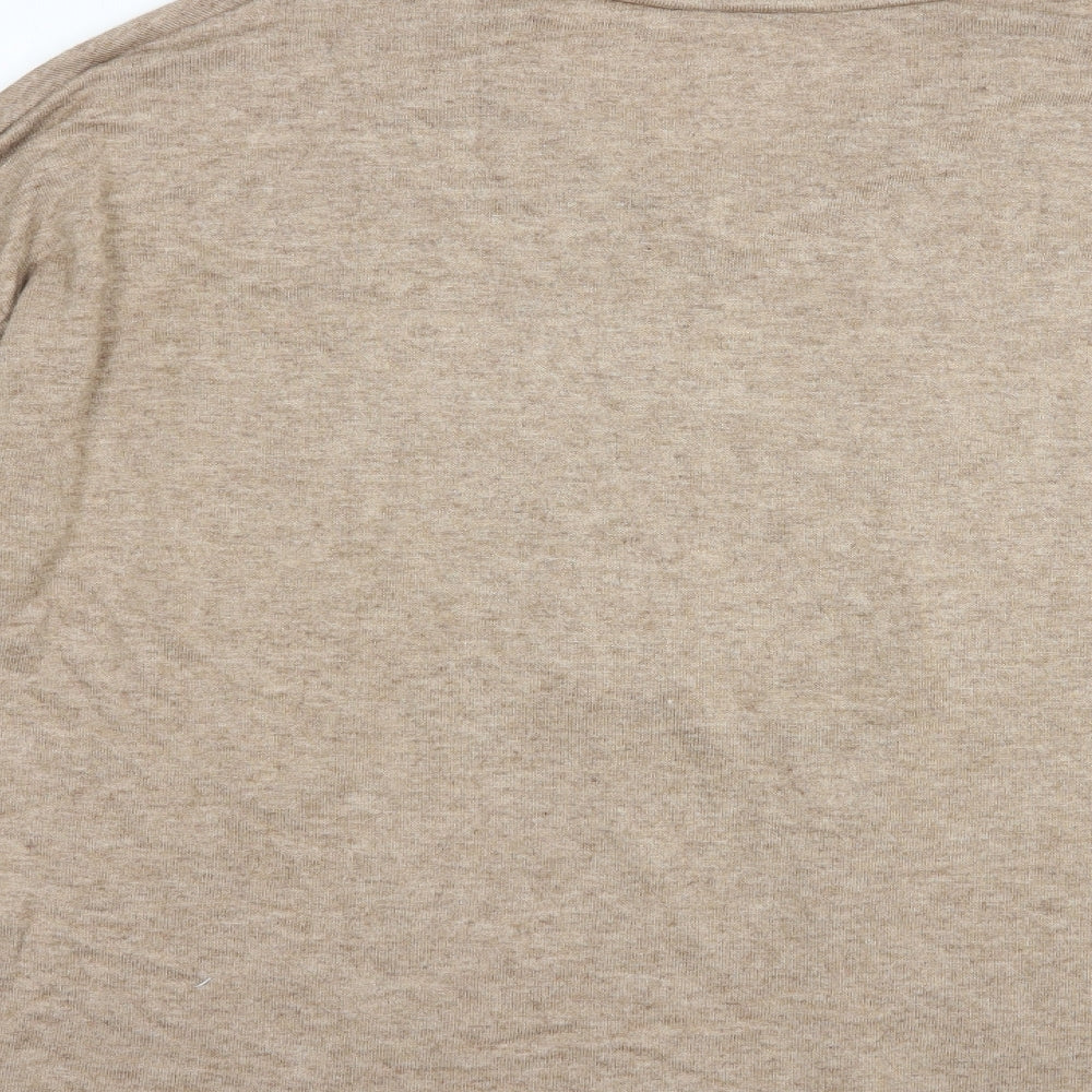 Made in Italy Womens Beige V-Neck  Viscose Pullover Jumper Size L   - Cats