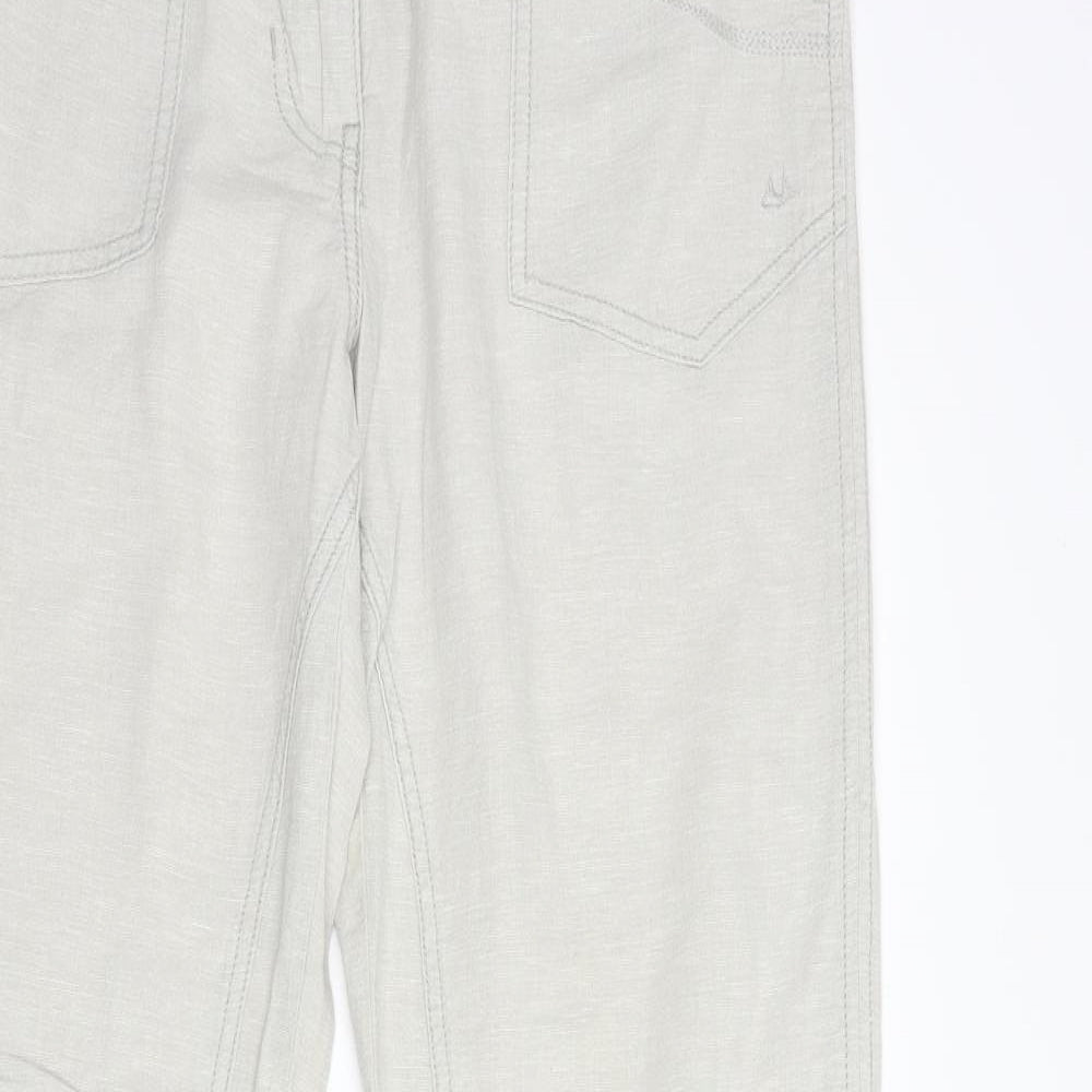 Mantaray Womens Grey  Linen Trousers  Size 12 L30 in Regular Button