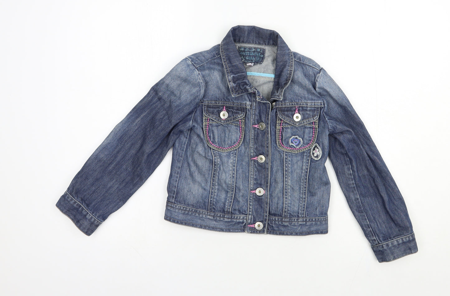 Debenhams Girls Blue   Basic Jacket Jacket Size 8 Years  Button
