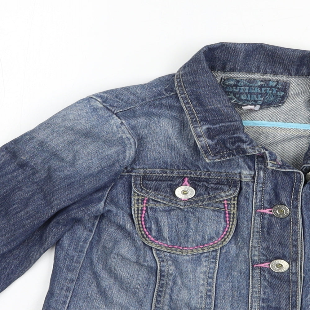 Debenhams Girls Blue   Basic Jacket Jacket Size 8 Years  Button