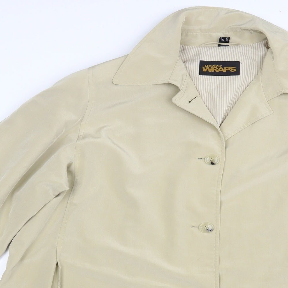 Under Wraps Womens Beige   Trench Coat Coat Size 14  Button