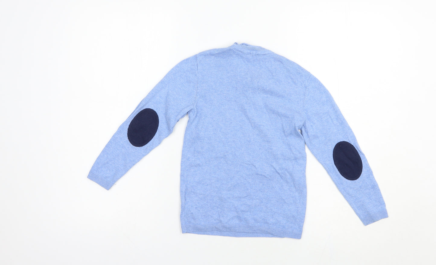 H&M Boys Blue Henley  Cotton Pullover Jumper Size 4-5 Years  Button