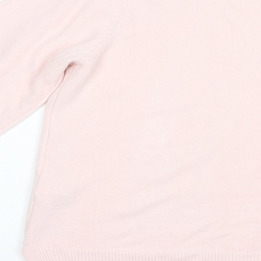 Marks and Spencer Womens Pink Boat Neck  Acrylic Pullover Jumper Size 14