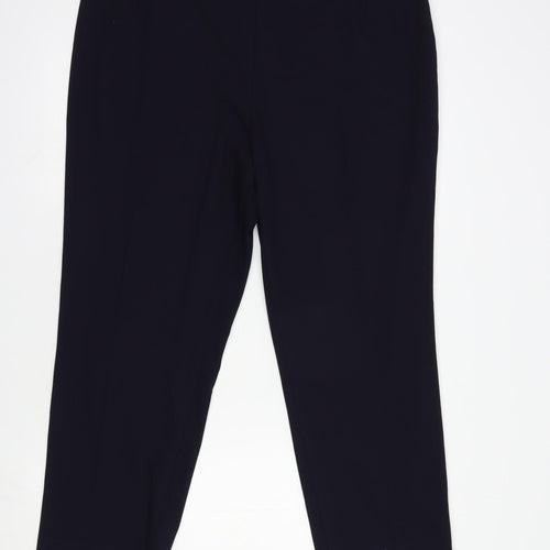 Marks and Spencer Womens Blue  Polyester Dress Pants Trousers Size 18 L27 in Regular Zip