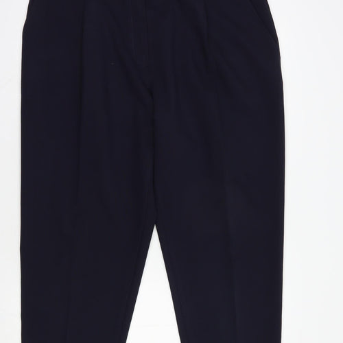 Marks and Spencer Womens Blue  Polyester Dress Pants Trousers Size 18 L26 in Regular Button