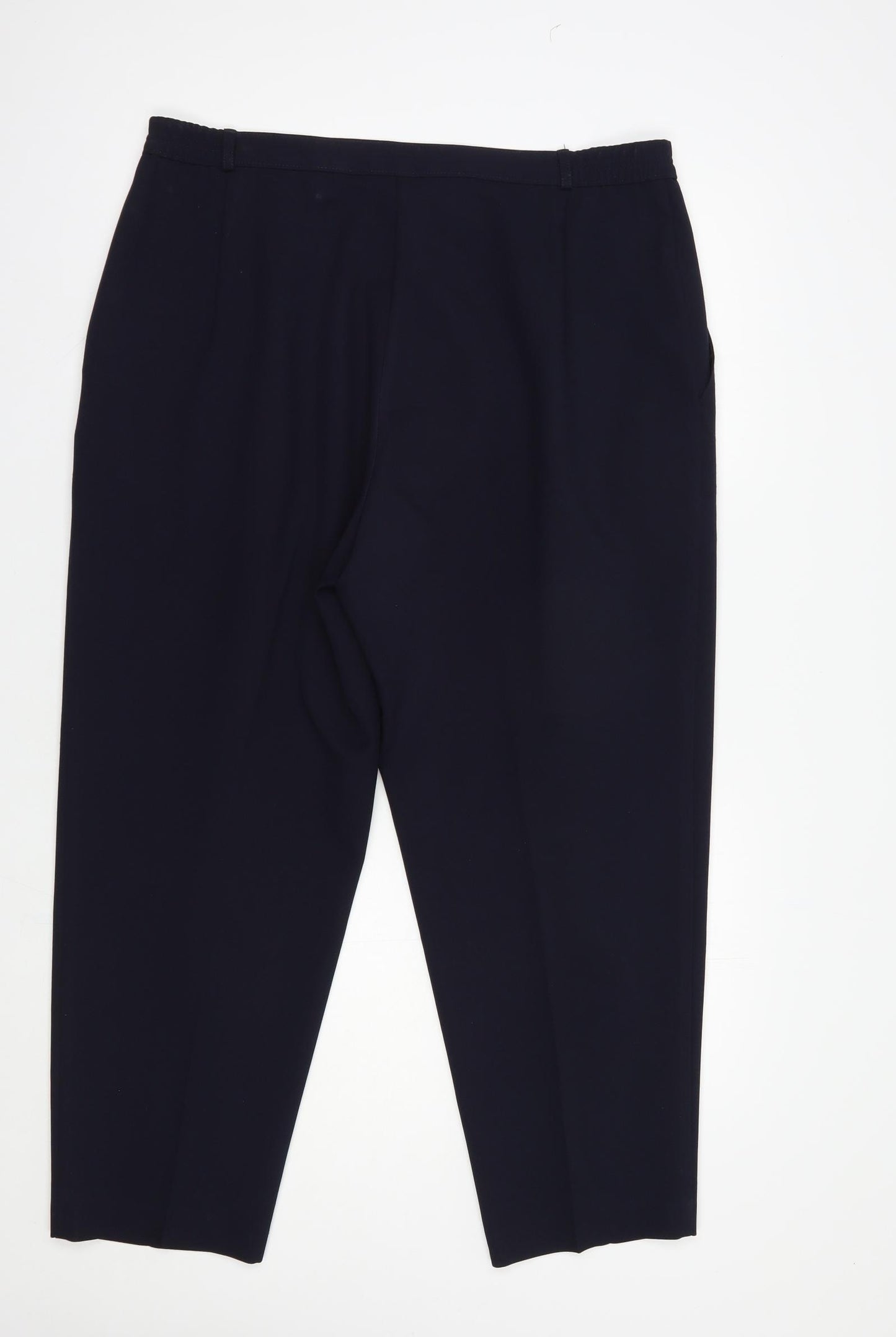 Marks and Spencer Womens Blue  Polyester Dress Pants Trousers Size 18 L26 in Regular Button