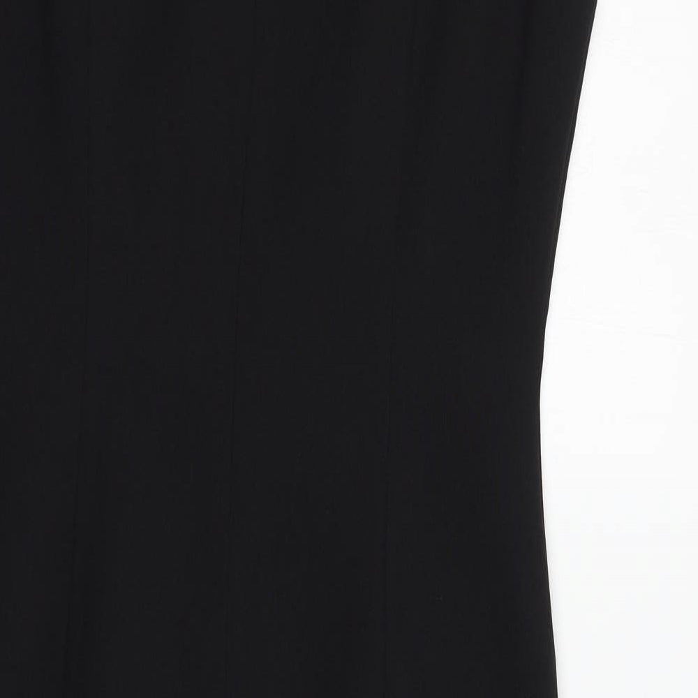 F&F Womens Black  Polyester Pencil Dress  Size 12  Boat Neck Zip