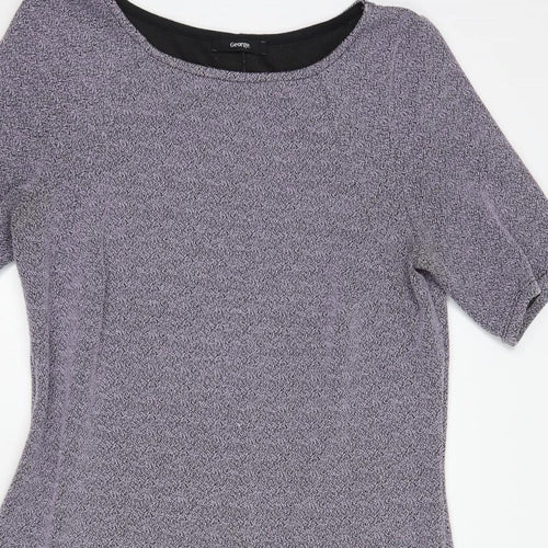 George Womens Purple  Polyester Pencil Dress  Size 12  Boat Neck Pullover