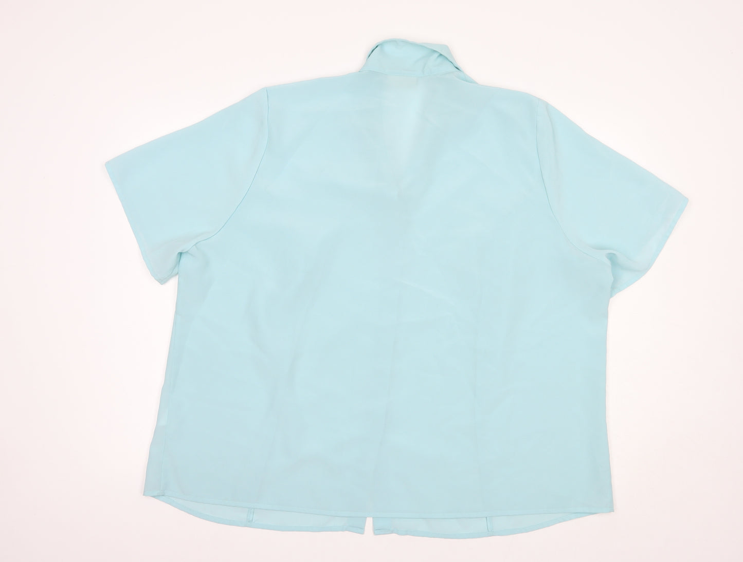 essence Womens Blue  Polyester Basic Button-Up Size 22 Collared