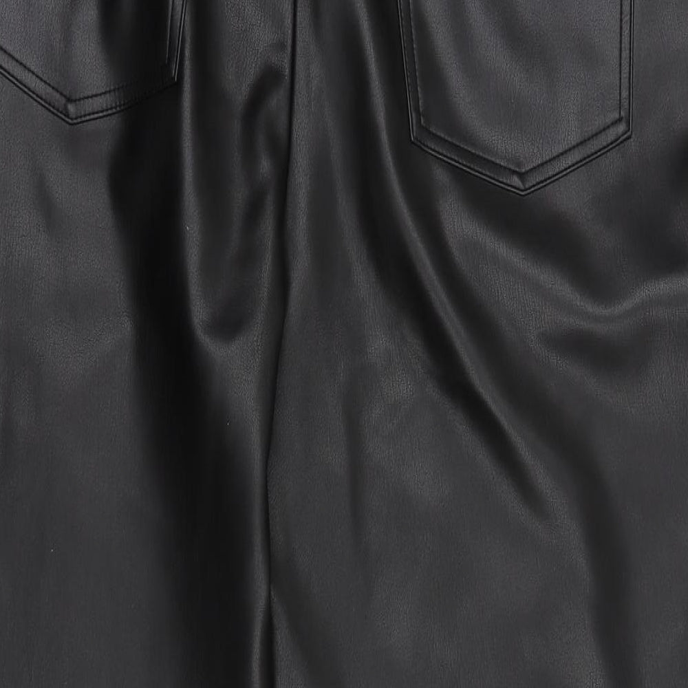 Gallery Womens Black  Polyurethane Trousers  Size 18 L30 in Regular Button - Faux Leather