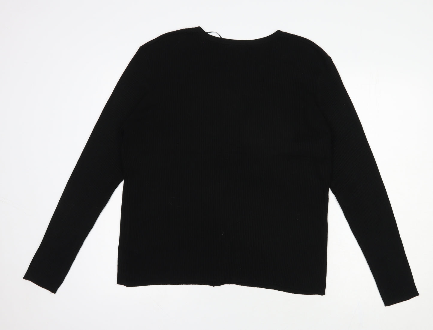Primark Womens Black V-Neck  Viscose Cardigan Jumper Size 18