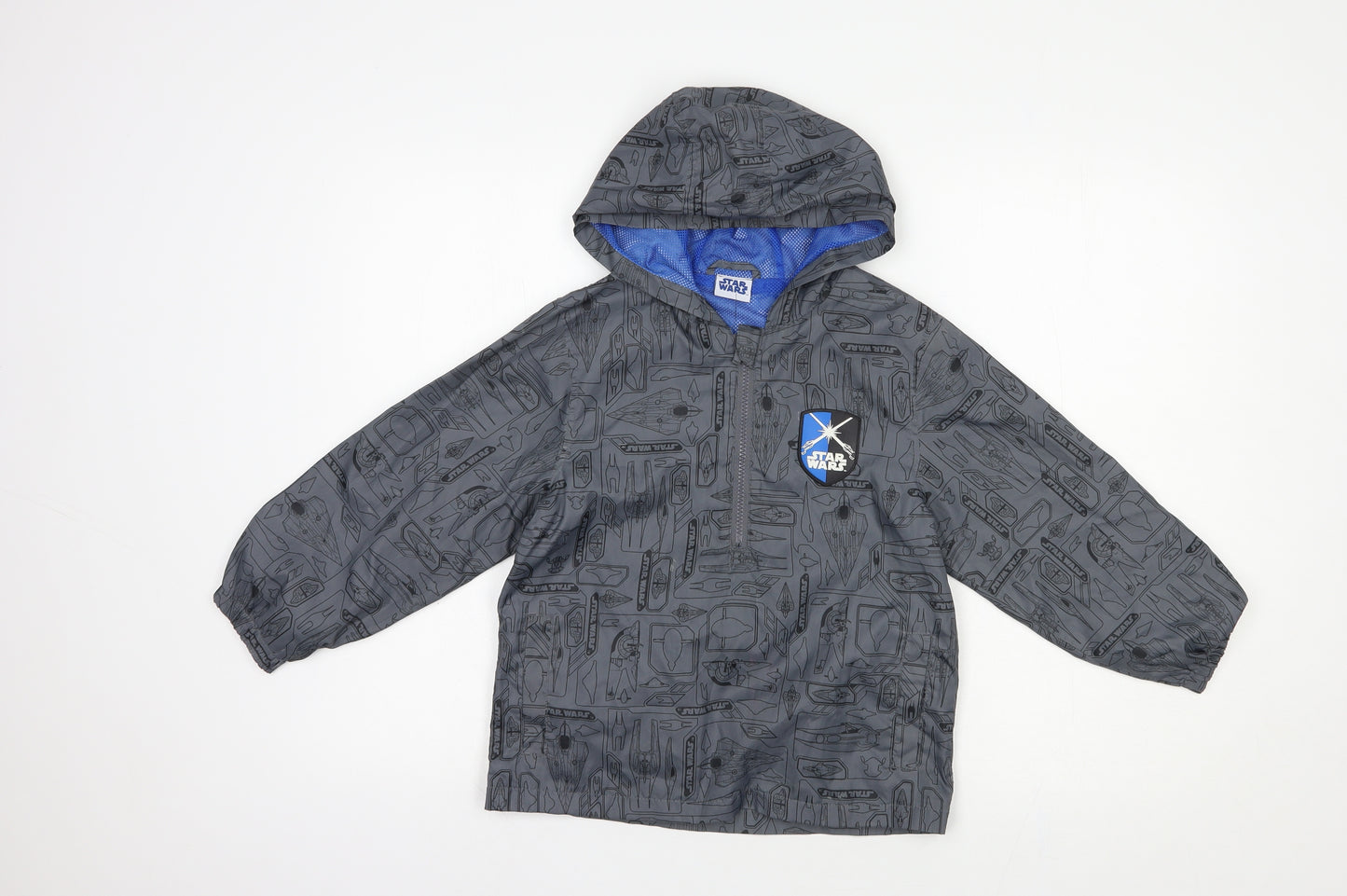 TU Boys Grey Geometric  Windbreaker Jacket Size 6 Years   - Star Wars