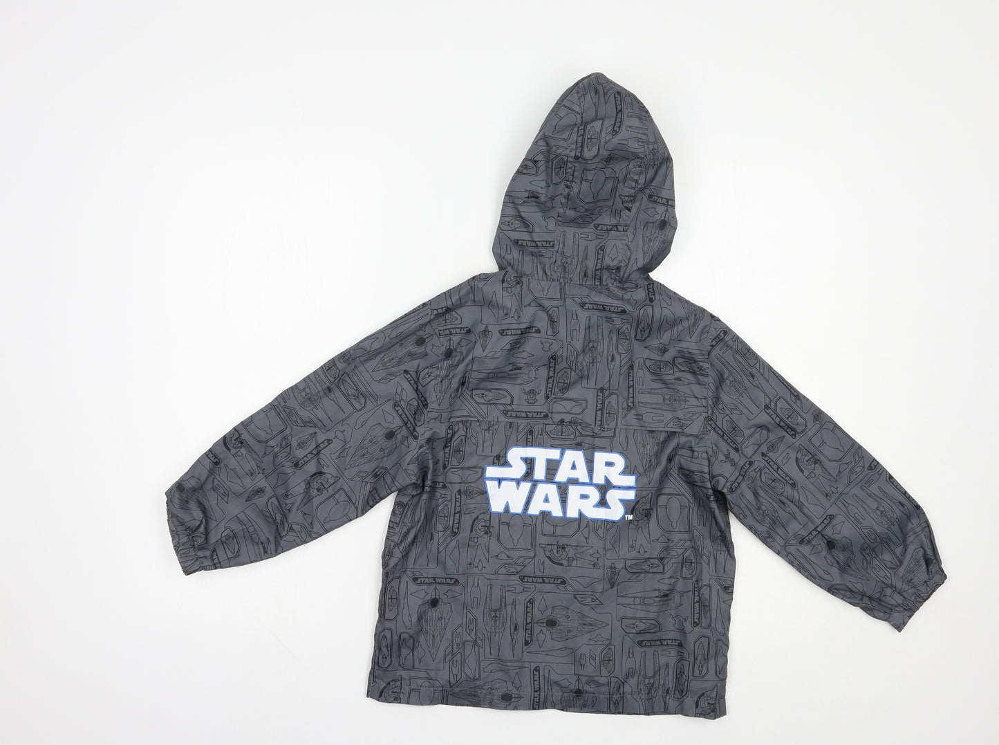 TU Boys Grey Geometric  Windbreaker Jacket Size 6 Years   - Star Wars