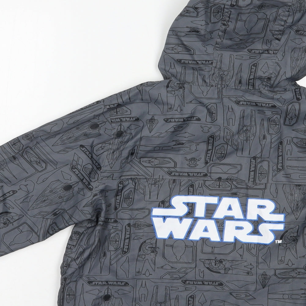 TU Boys Grey Geometric  Windbreaker Jacket Size 6 Years   - Star Wars