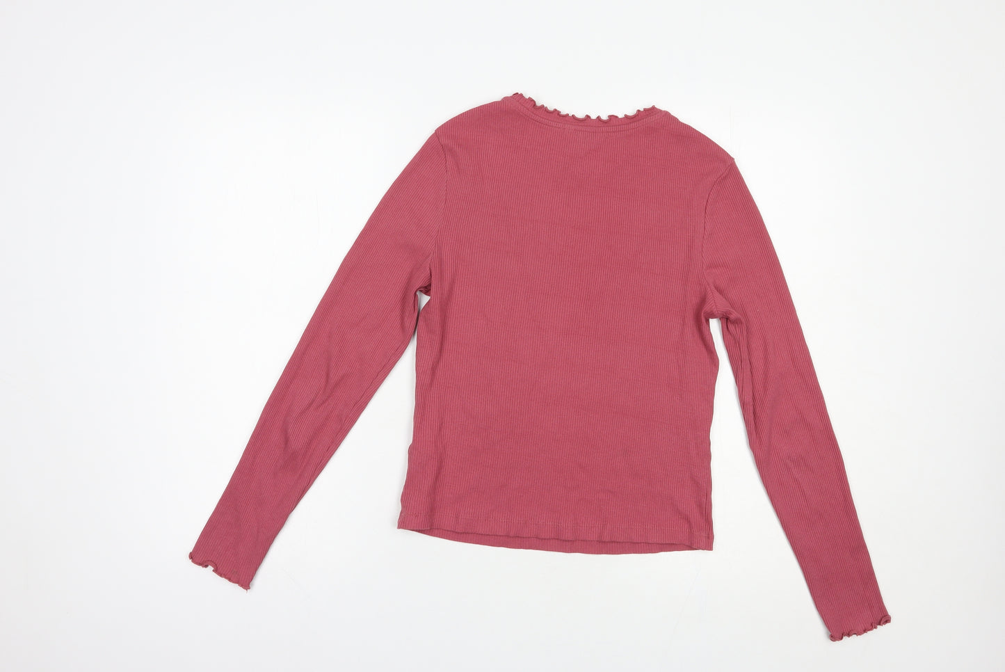 New Look Womens Pink  Cotton Basic T-Shirt Size 10 Crew Neck