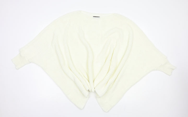 Boohoo Womens Ivory Boat Neck Acrylic Pullover Jumper Size M