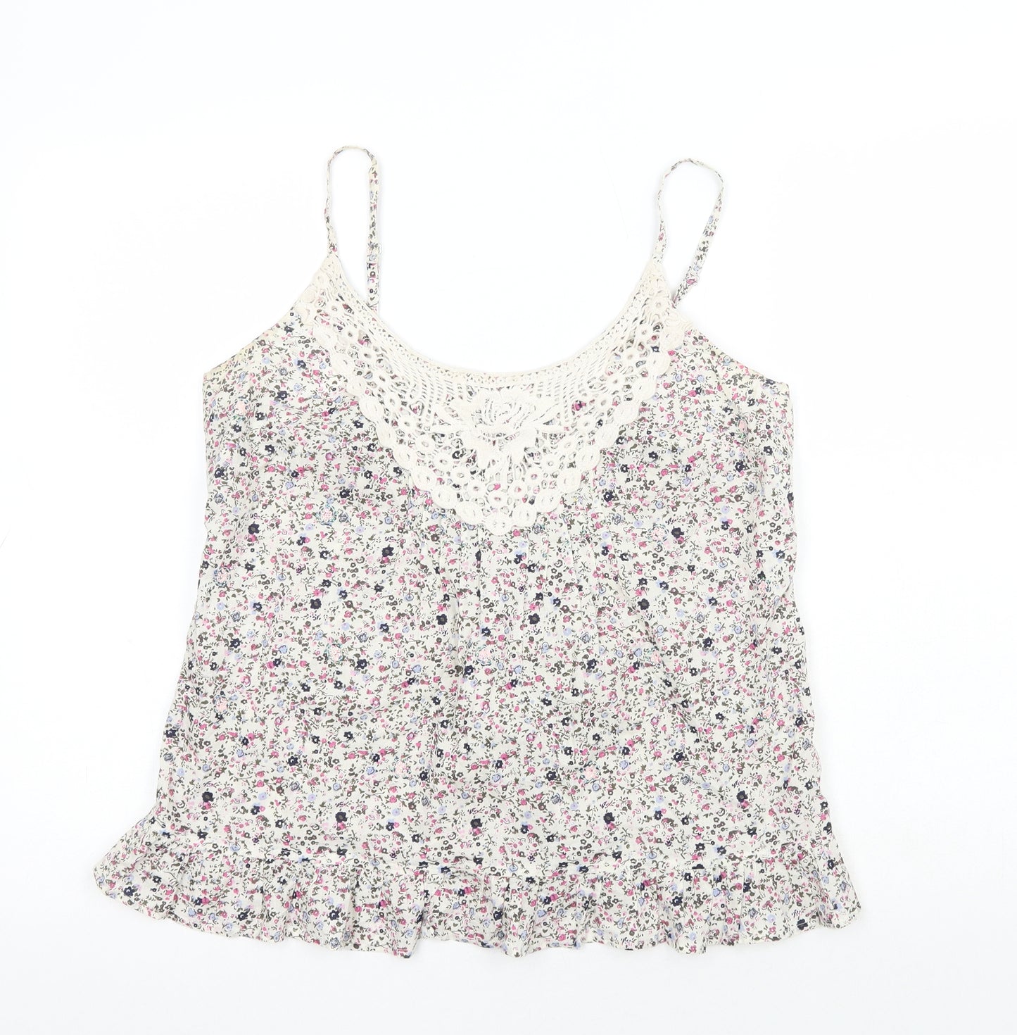 Dorothy Perkins Womens Multicoloured  100% Cotton Basic Tank Size 14 Scoop Neck