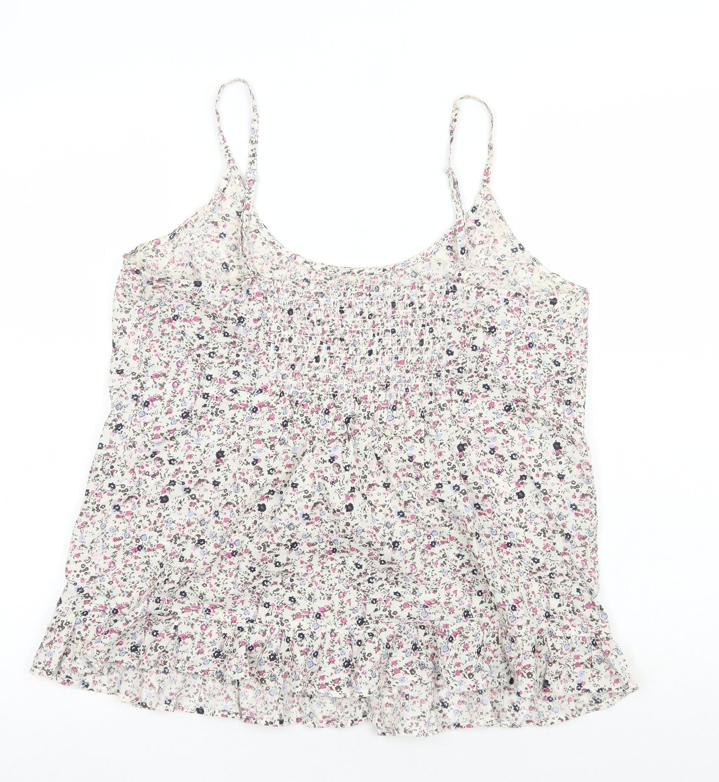 Dorothy Perkins Womens Multicoloured  100% Cotton Basic Tank Size 14 Scoop Neck