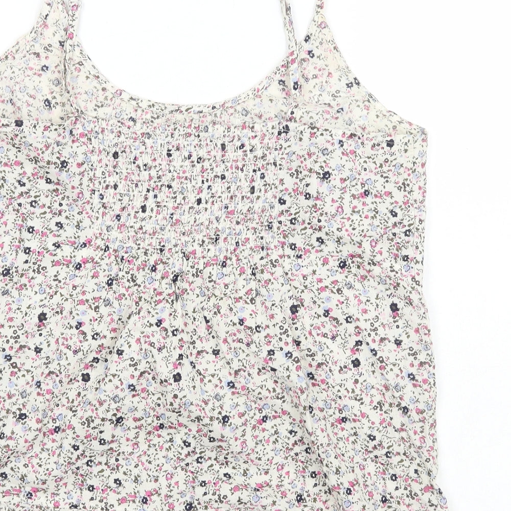 Dorothy Perkins Womens Multicoloured  100% Cotton Basic Tank Size 14 Scoop Neck