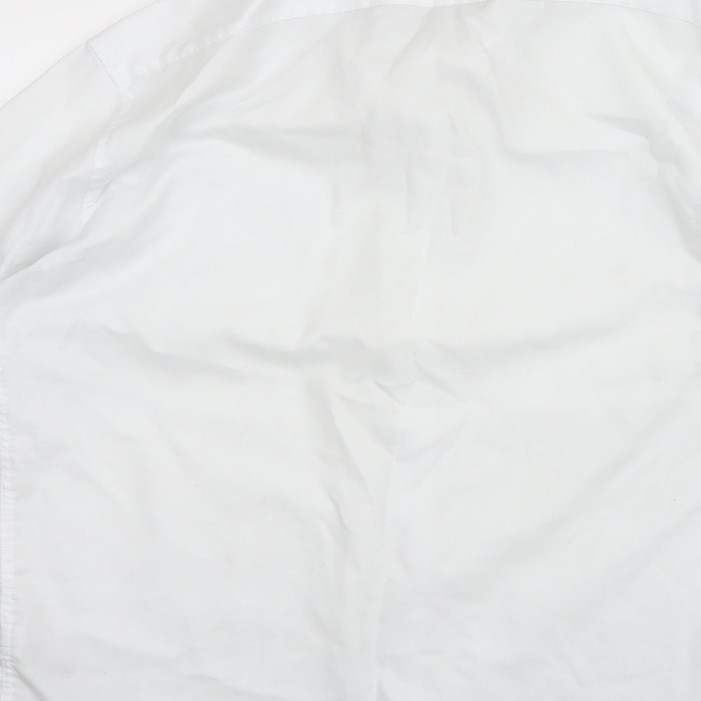 Marks and Spencer  Mens White  Cotton  Button-Up Size L Collared