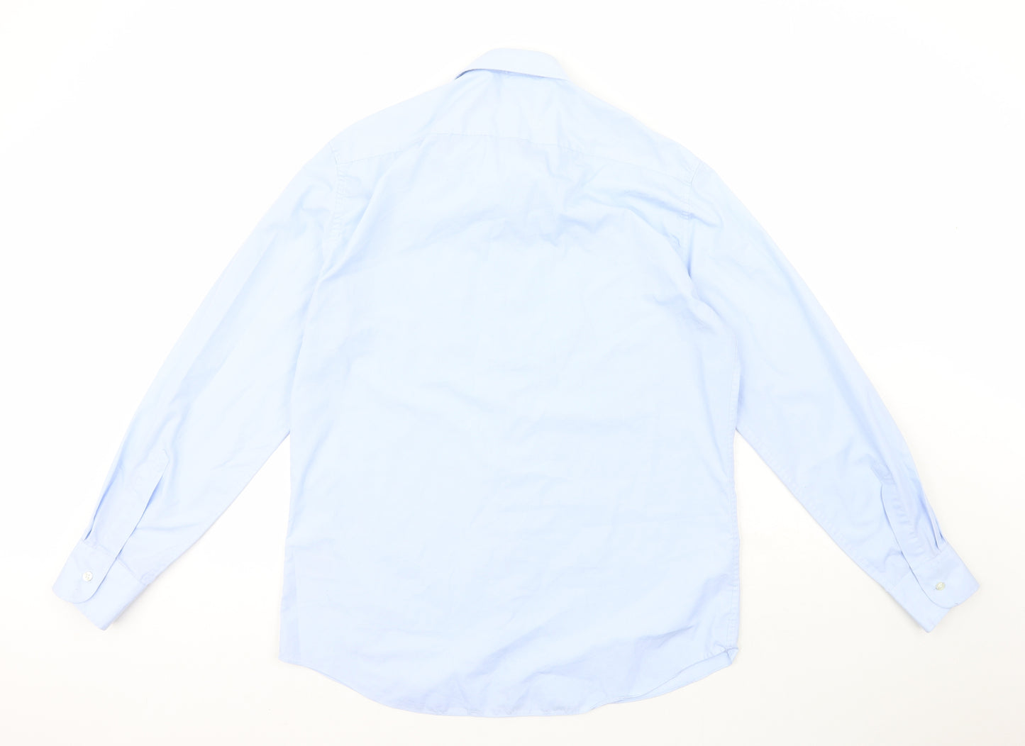 Marks and Spencer Mens Blue  Polyester  Button-Up Size 16.5 Collared