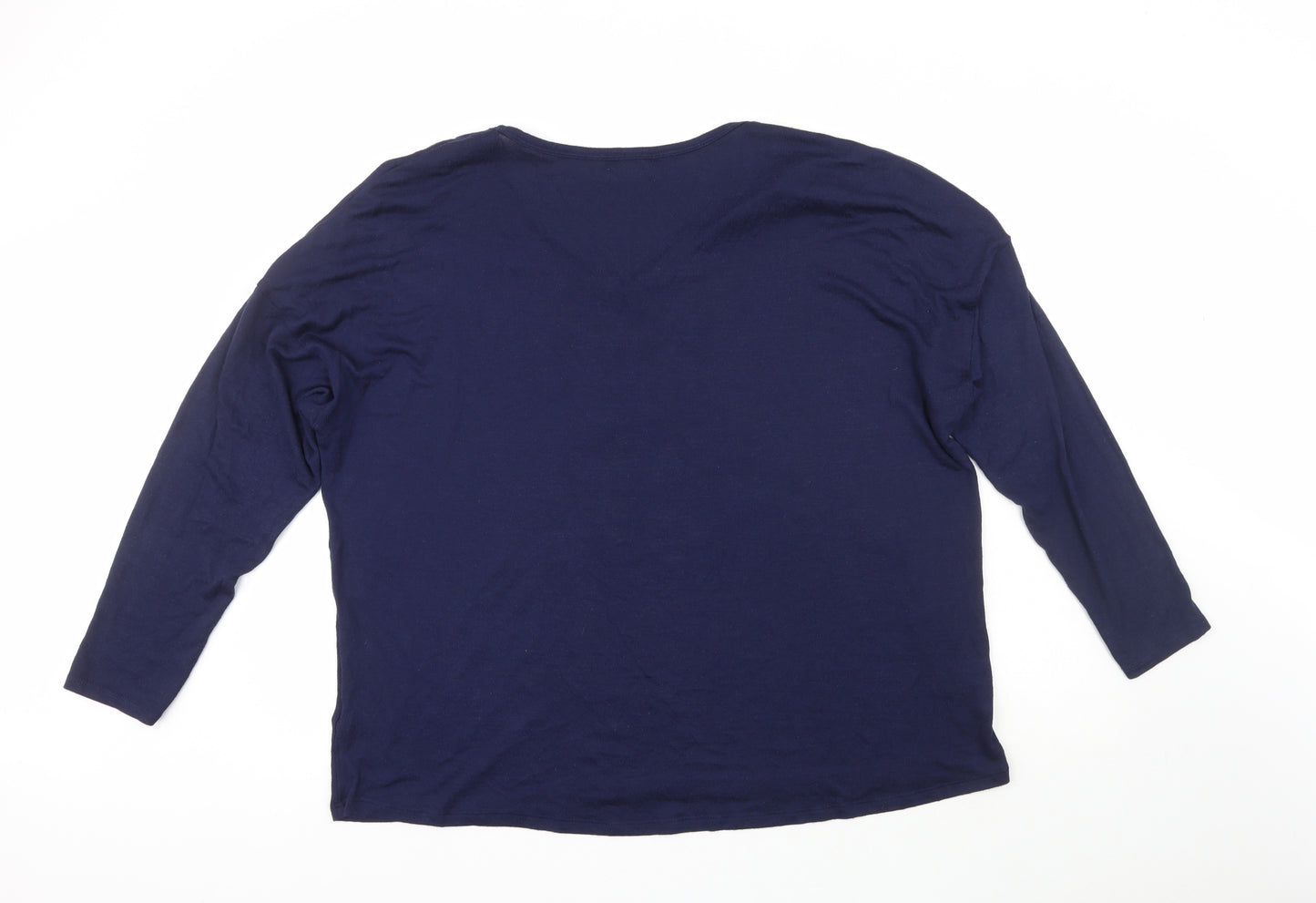 Papaya Womens Blue  Viscose Pullover Sweatshirt Size 20