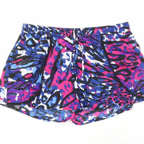 Preworn Womens Multicoloured Animal Print Polyester Sweat Shorts Size L L4 in Regular