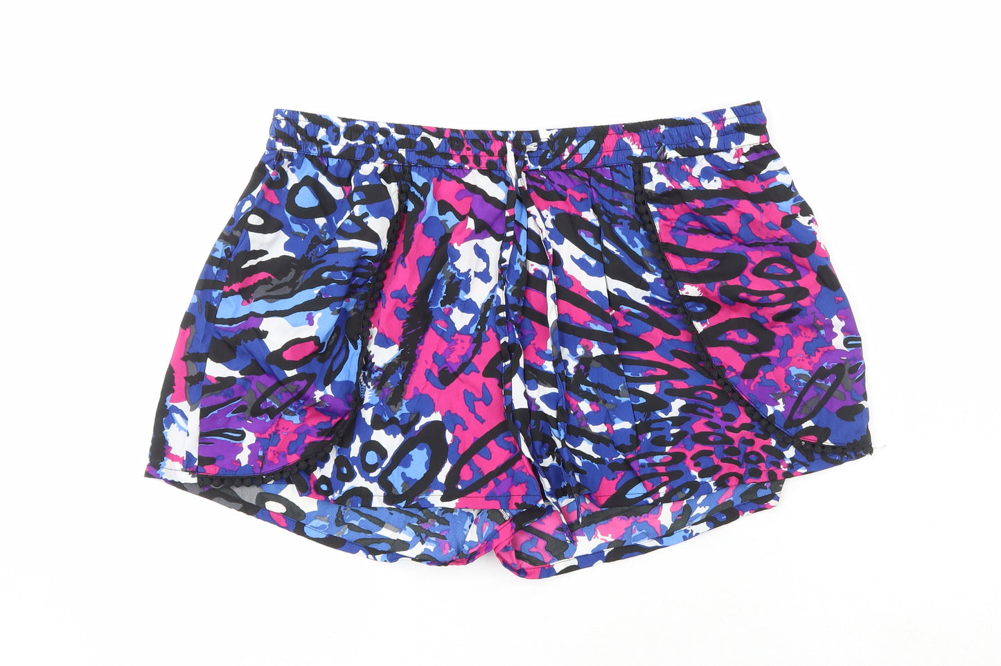 Preworn Womens Multicoloured Animal Print Polyester Sweat Shorts Size L L4 in Regular