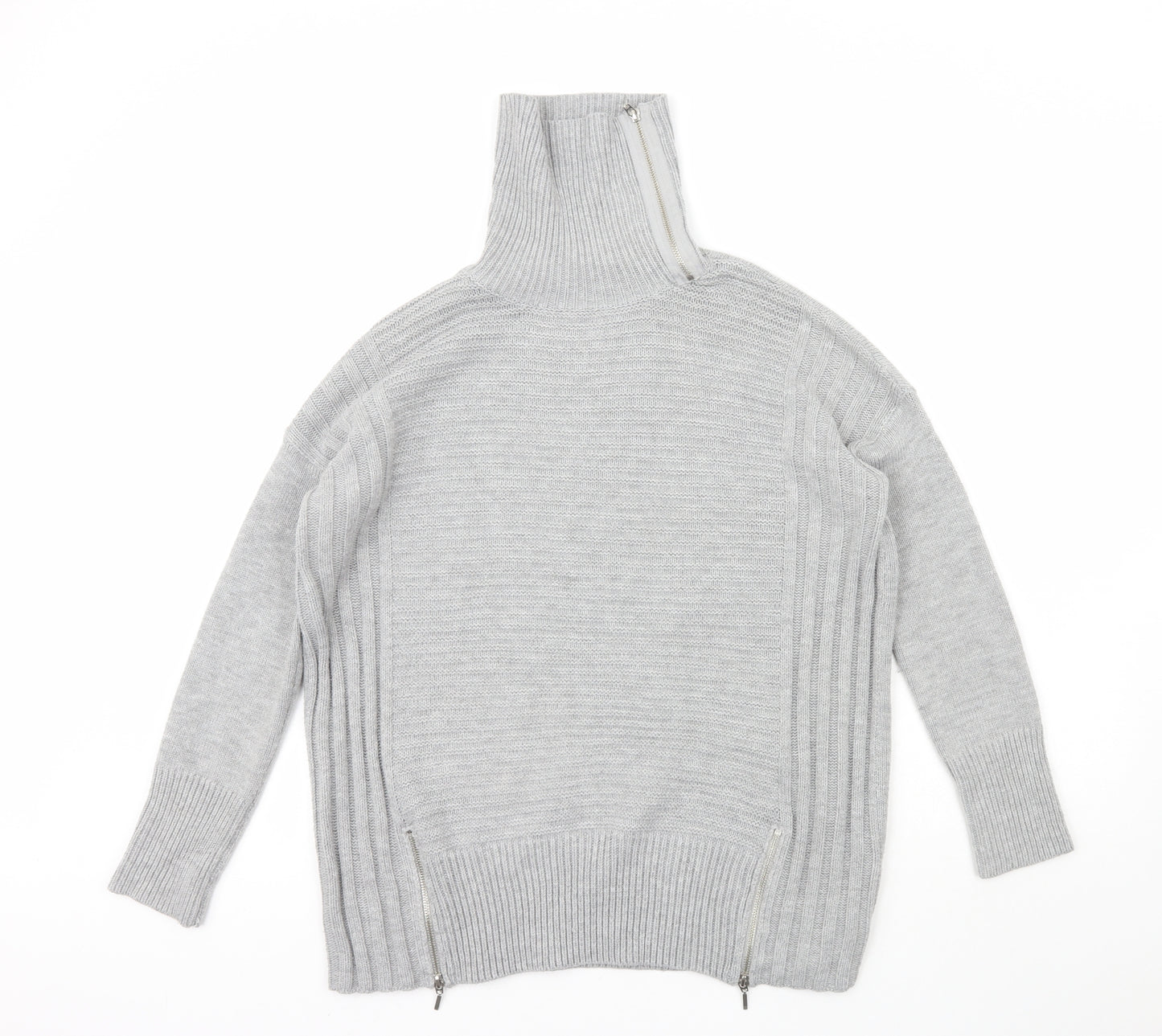 Wallis Mens Grey Roll Neck  Acrylic Pullover Jumper Size S