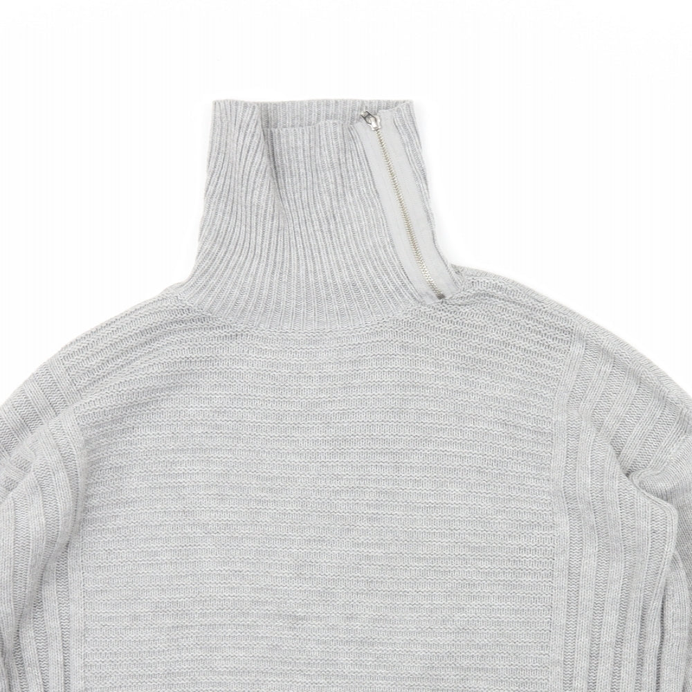 Wallis Mens Grey Roll Neck  Acrylic Pullover Jumper Size S