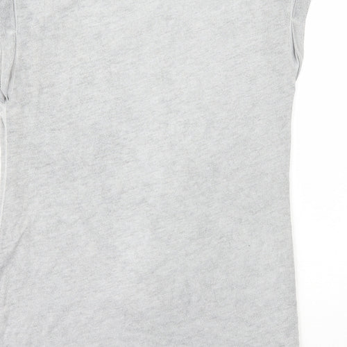Internacionale Womens Grey  Polyester Basic T-Shirt Size 8 Crew Neck - Rebel Love