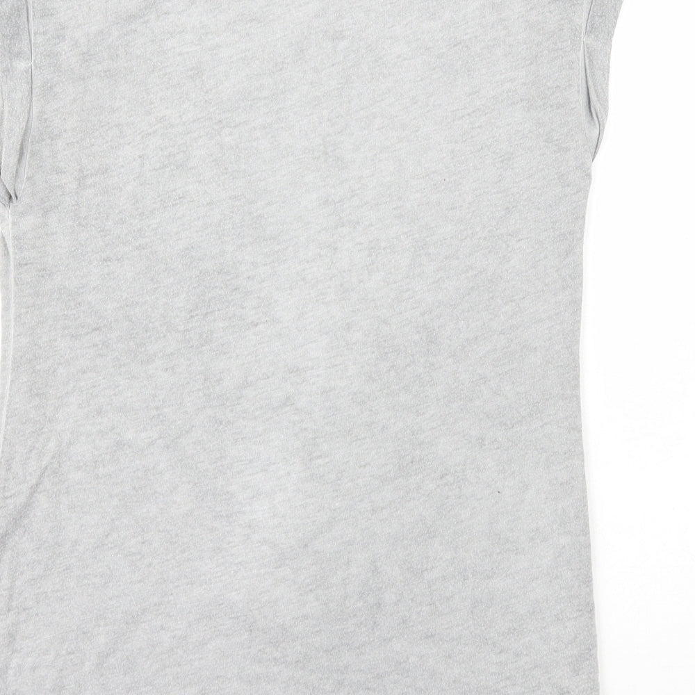 Internacionale Womens Grey  Polyester Basic T-Shirt Size 8 Crew Neck - Rebel Love